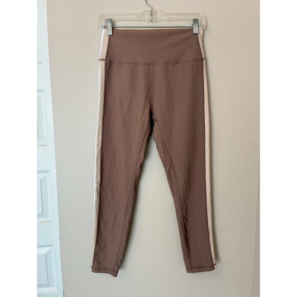 Wilo the Label Ribbed Leggings Brown White Size Large - Picture 1 of 5